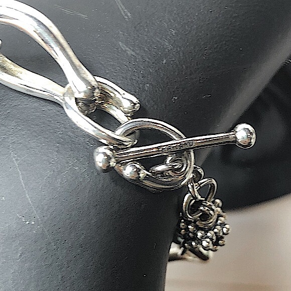 MICHAEL DAWKINS Sterling Silver Caviar Pearl Starry Night Link Toggle Bracelet - Picture 8 of 16